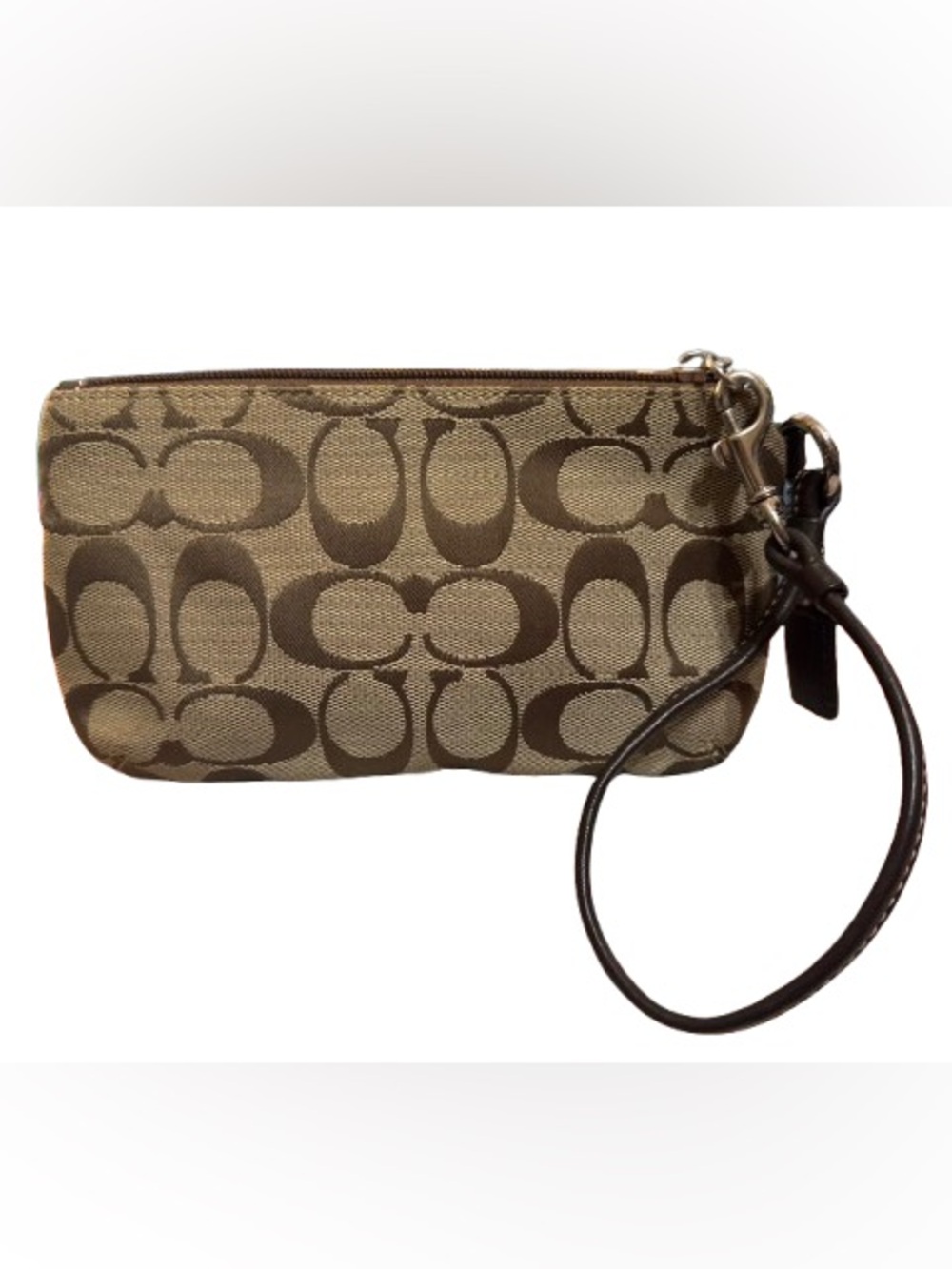 Coach F41756 Y2K Legacy Signature Top Turnlock Wristlet (Khaki/Brown) - EUC - Picture 3 of 9